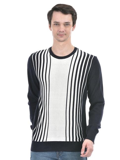 numero-uno-navy-cotton-regular-fit-striped-sweater