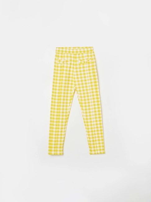fame-forever-by-lifestyle-kids-yellow-&-white-cotton-chequered-jeggings