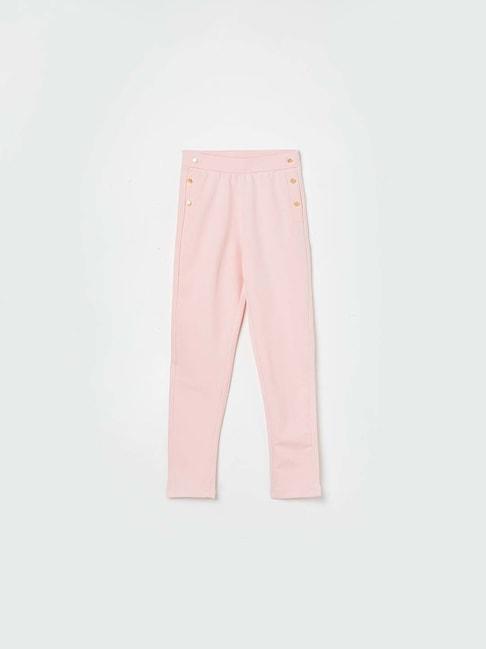 fame-forever-by-lifestyle-kids-peach-cotton-slim-fit-jeggings