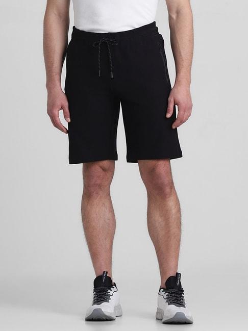 jack-&-jones-jet-black-cotton-regular-fit-shorts