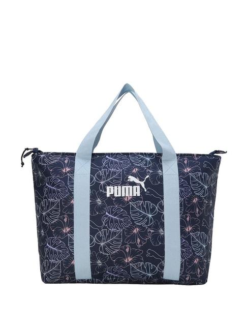 Puma Vacation Silver Sky Polyester Printed Tote Handbag