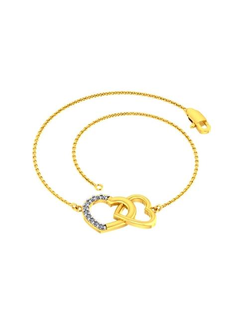 p.c-chandra-jewellers-alluring-14k-yellow-gold-and-diamond-embellished-heart-loop-designer-bracelet