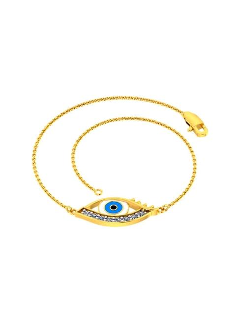 p.c-chandra-jewellers-minimal-and-chic-14k-yellow-gold-and-diamond-studded-evil-eye-bracelet