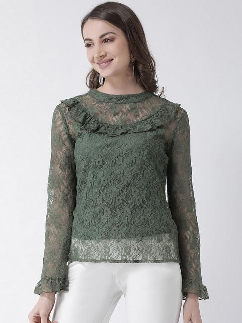 kassually-green-lace-top