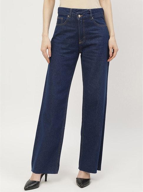 madame-blue-cotton-regular-fit-mid-rise-jeans