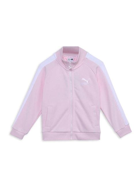 Puma Kids Classics T7 Pink Cotton Logo Full Sleeves Jacket