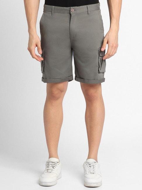 forever-21-grey-cotton-regular-fit-cargo-shorts