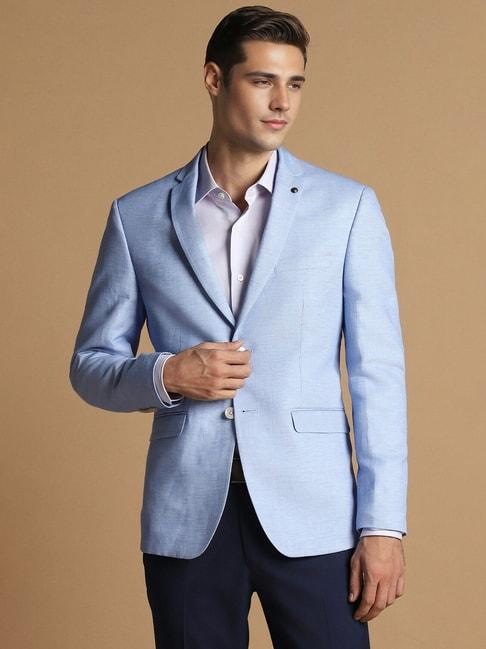 allen-solly-blue-slim-fit-textured-blazer