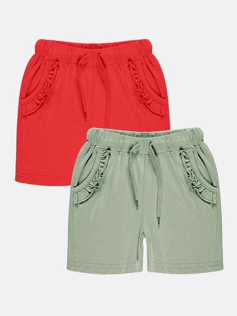 kiddopanti-kids-red-&-grey-solid-shorts-(pack-of-2)