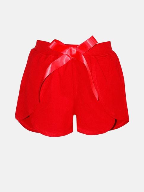 Kiddopanti Kids Red Solid Shorts