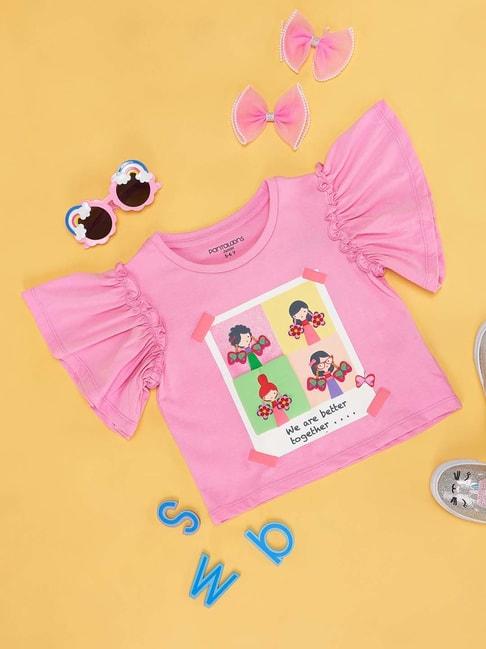 pantaloons-junior-kids-sachet-pink-cotton-printed-t-shirt