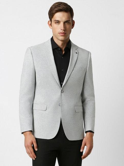 van-heusen-grey-slim-fit-texture-blazer