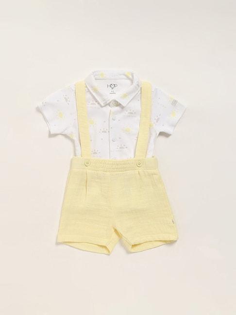 hop-baby-by-westside-printed-white-shirt-&-dungaree-set