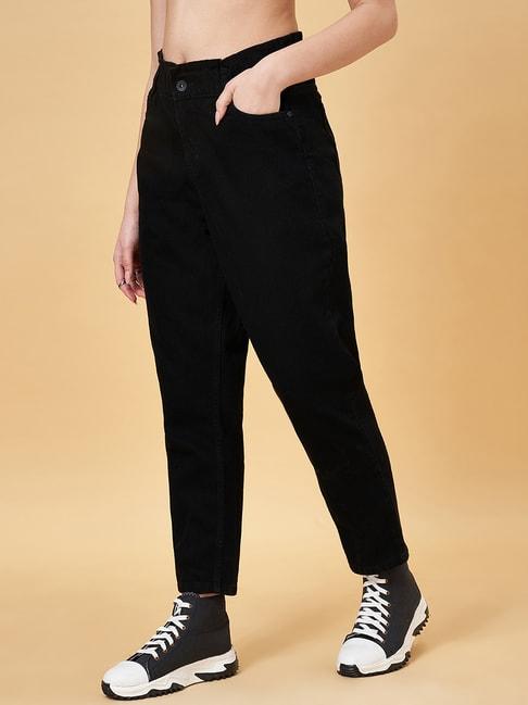 YU by Pantaloons Black Cotton Mid Rise Jeans