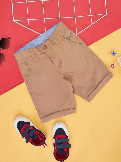 Pantaloons Junior Khaki Self Pattern Shorts