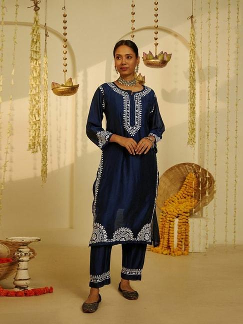 house-of-chikankari-blue-embroidered-kurta-bottom-dupatta-set
