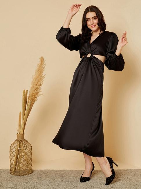 Magre Black Regular Fit Maxi Dress