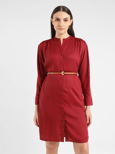 levi's-red-regular-fit-shirt-dress