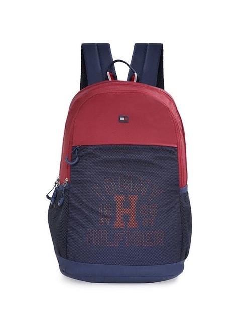 tommy-hilfiger-kavin-burgundy-&-navy-polyester-printed-backpack---34-ltrs