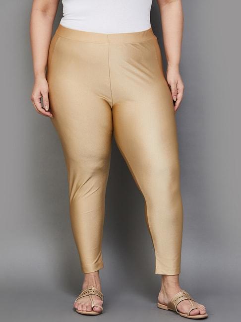 Moiree By Lifestyle Beige Cotton Leggings