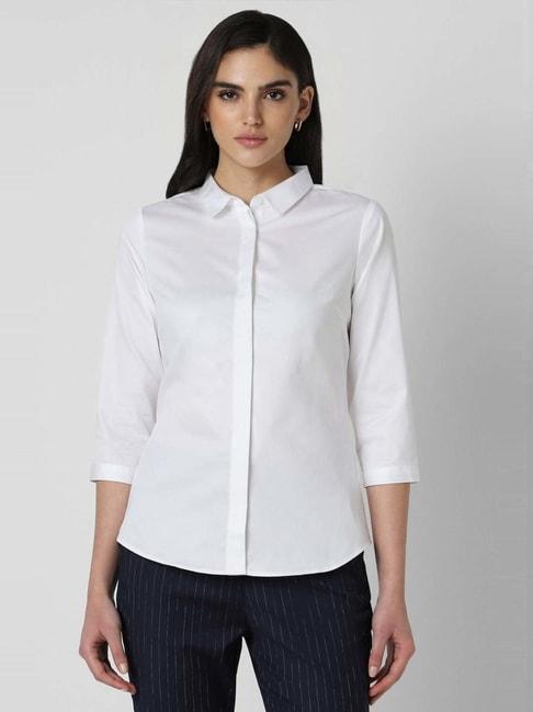 Van Heusen White Cotton Formal Shirt