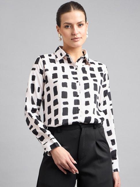 Style Quotient Off White Printed Shirt