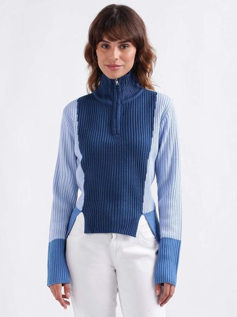 iconic-blue-color-block-sweater