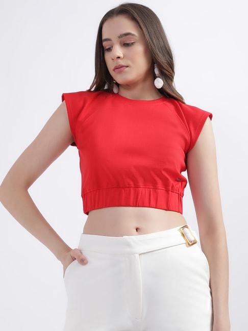 iconic-red-regular-fit-crop-top