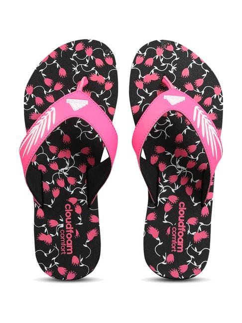 adidas-women's-cloudfoam-pink-flip-flops