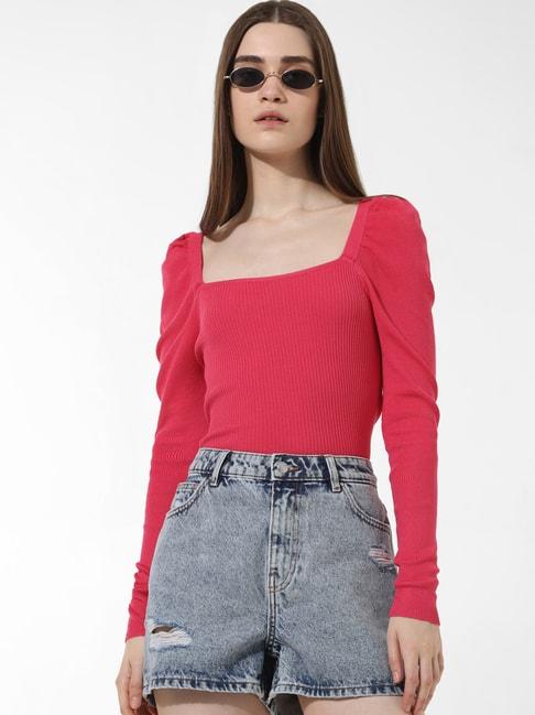 only-pink-slim-fit-top