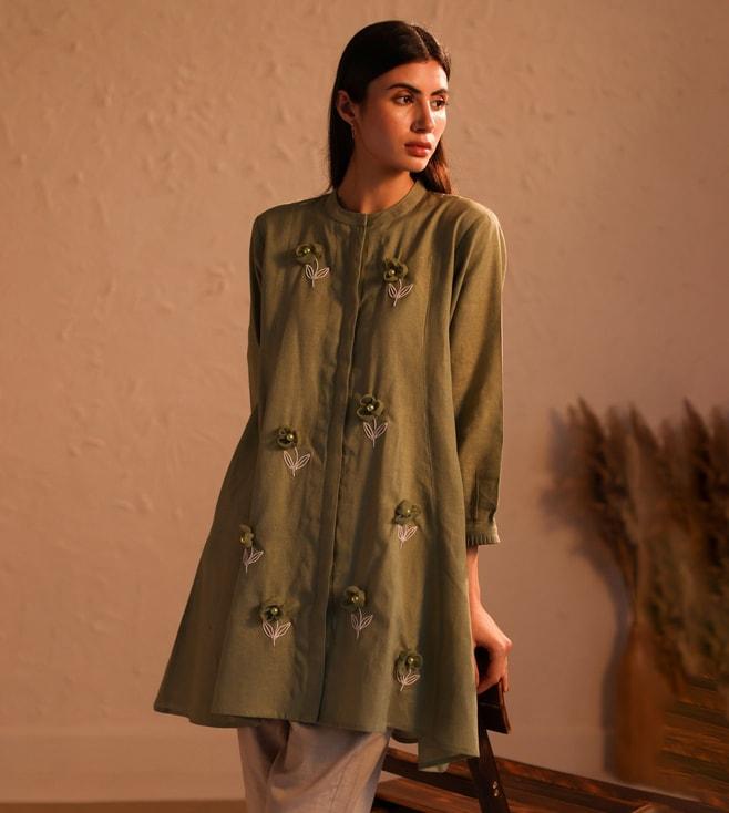 Roza Pret Olive Green Postcard from Summer Stardust Tunic