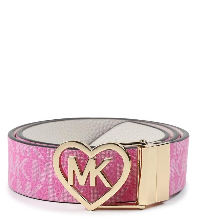 Michael Kors Kids Pink & White Logo Reversible Belt