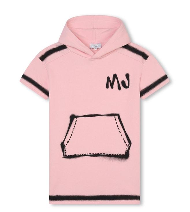 Marc Jacobs Kids Pink Washed Logo Regular Fit Hooded Dress