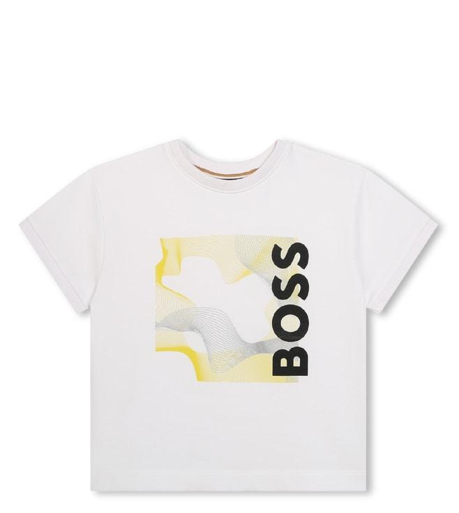 Boss Kids White Logo Regular Fit T-Shirt