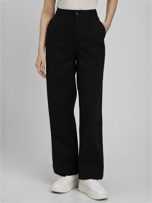 forever-21-black-cotton-regular-fit-mid-rise-pants