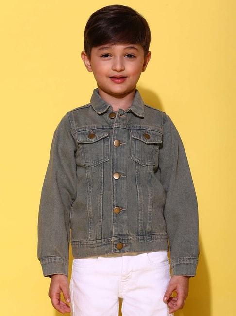 Tales & Stories Kids Khaki Cotton Regular Fit Full Sleeves Jacket