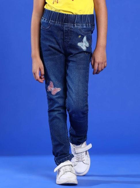 tales-&-stories-kids-blue-embroidered-jeggings