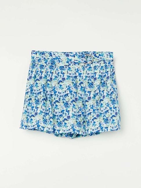 Fame Forever by Lifestyle Kids Blue Floral Print Skirt