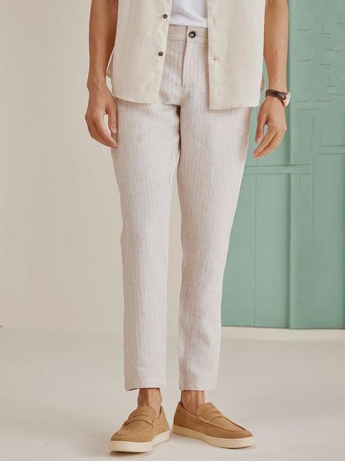andamen-light-beige-regular-fit-linen-flat-front-trousers