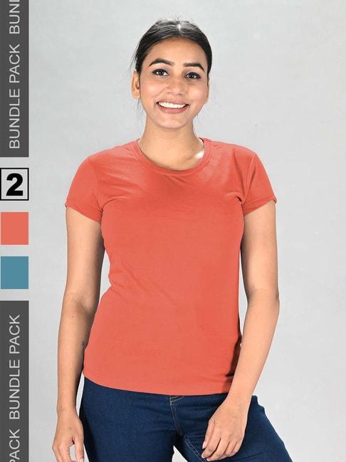 lux-nitro-coral-&-blue-regular-fit-t-shirts---set-of-2