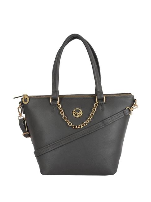 Baggit Btis Ressa Grey PU Textured Handbag