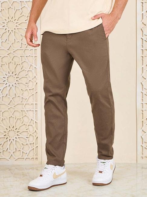 styli-brown-relaxed-fit-drawstring-trousers