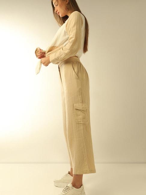 vero-moda-beige-cotton-straight-fit-high-rise-cargo-pants
