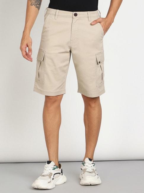 lee-beige-straight-fit-cargo-shorts