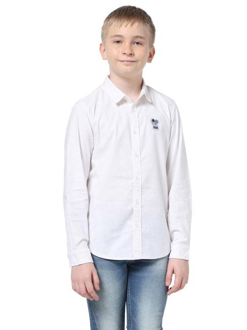 Jack & Jones Junior Brilliant White Embroidered Full Sleeves Shirt