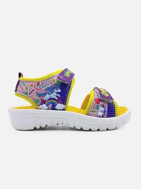 Kidsville Purple & Yellow Floater Sandals