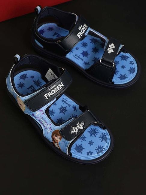 Kidsville Navy Frozen Printed Floater Sandals