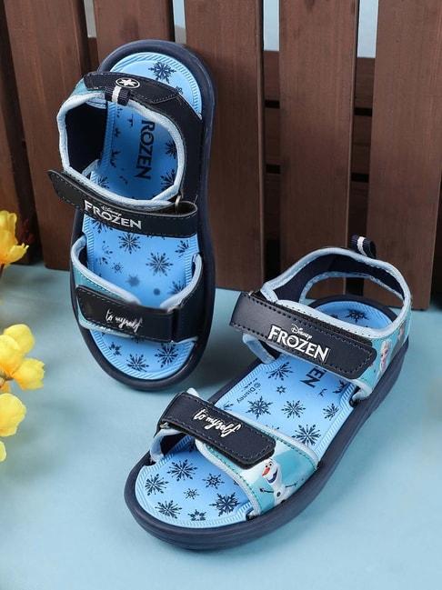 Kidsville Navy Frozen Printed Floater Sandals