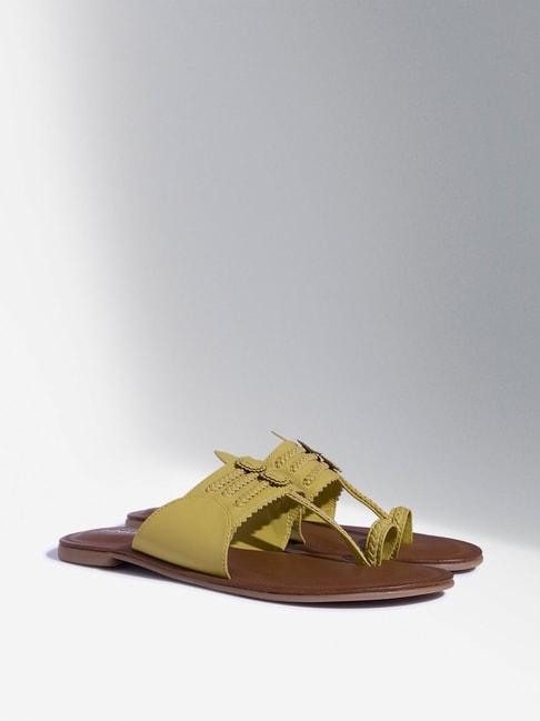 LUNA BLU by Westside Lime Braided Design Kolhapuri Sandals