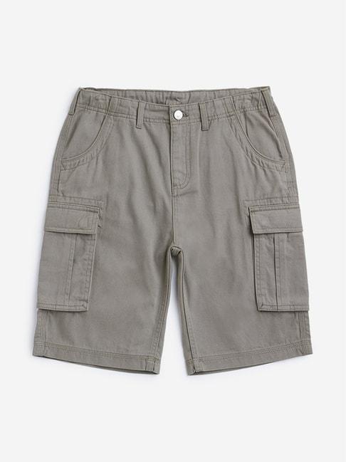 Y&F Kids by Westside Charcoal Mid Rise Cargo Shorts